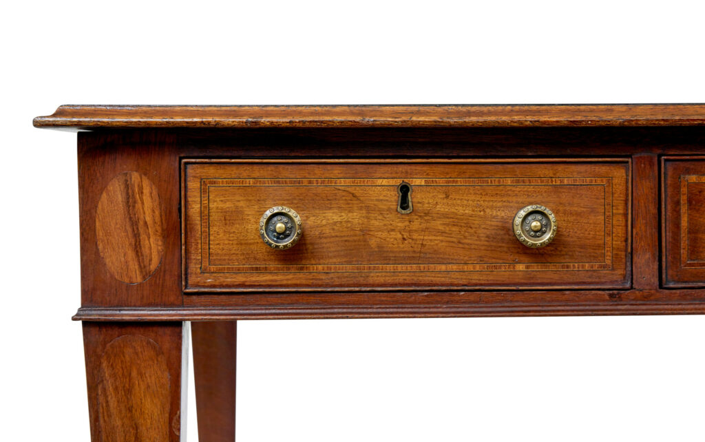 19th Century Sheraton Revival Leather Top Library Table — image 6