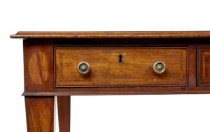 19th Century Sheraton Revival Leather Top Library Table — thumbnail 6