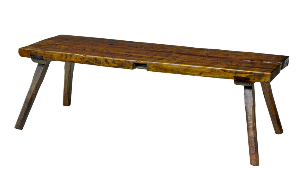 RUSTIC 19TH CENTURY SCANDINAVIAN ELM BENCH