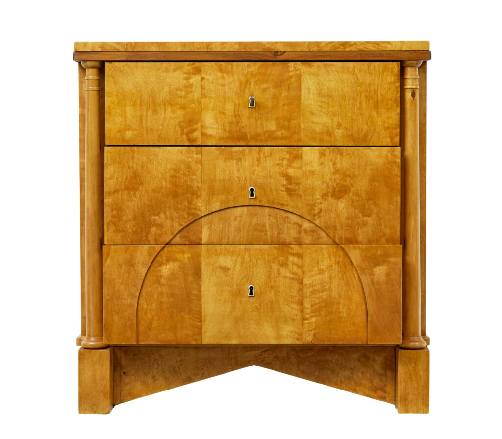19th Century Swedish Empire Birch Chest of Drawers — image 10