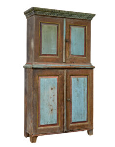 19TH CENTURY RUSTIC SWEDISH HAND PAINTED CUPBOARD