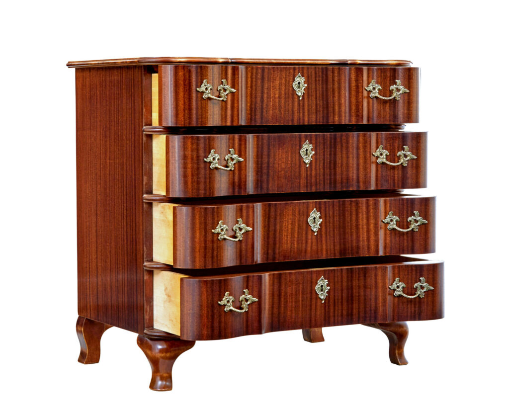 Scandinavian Mid Century Baroque Revival Chest of Drawers — image 6