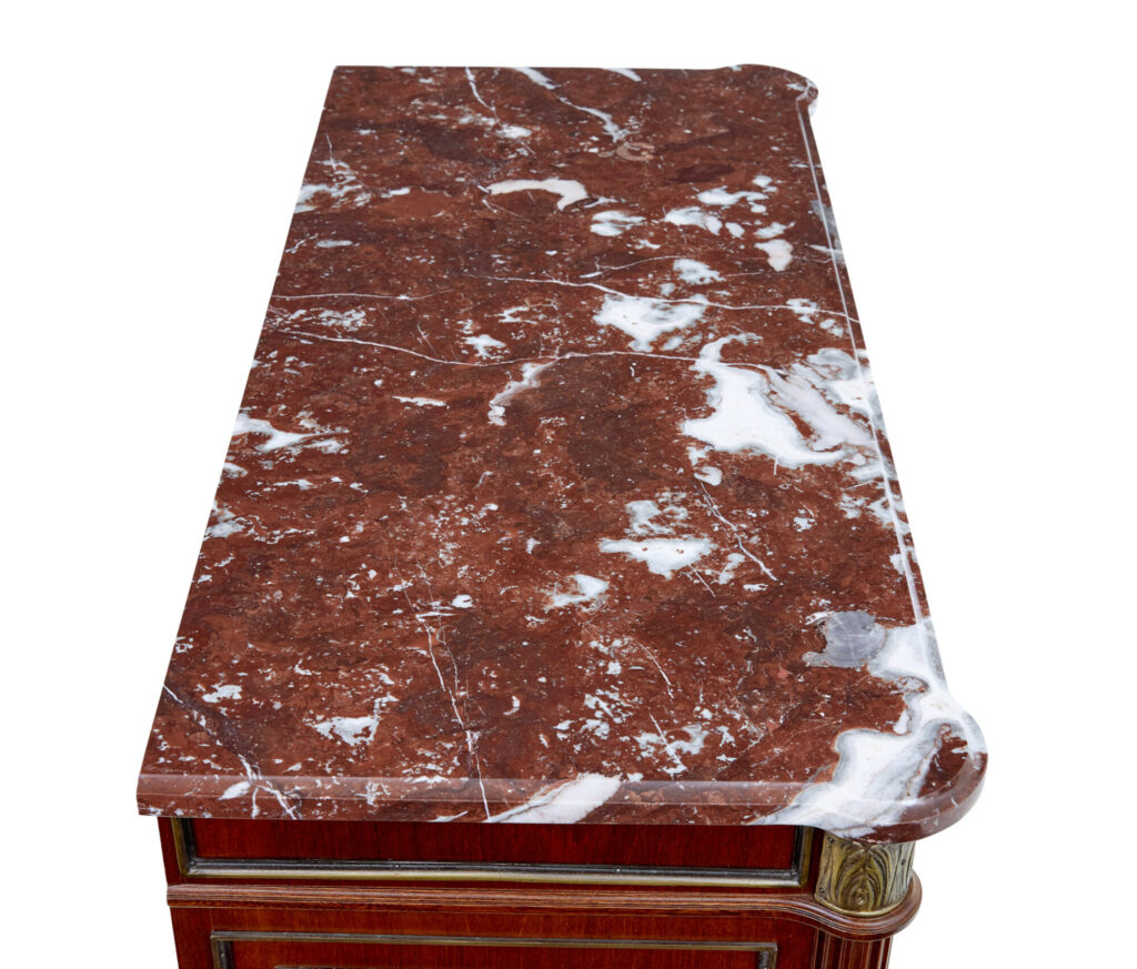 Mid 20th Century Mahogany Marble Top Chest of Drawers — image 5