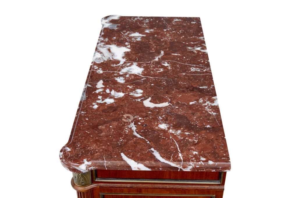 Mid 20th Century Mahogany Marble Top Chest of Drawers — image 4