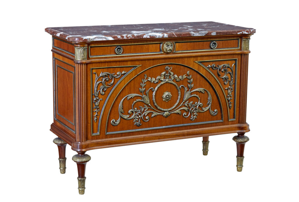 Mid 20th Century Mahogany Marble Top Chest of Drawers — image 2