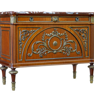 MID 20TH CENTURY MAHOGANY MARBLE TOP CHEST OF DRAWERS