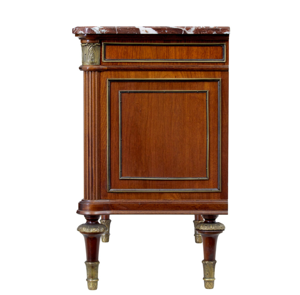 Mid 20th Century Mahogany Marble Top Chest of Drawers — image 7