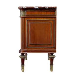 Mid 20th Century Mahogany Marble Top Chest of Drawers — thumbnail 7