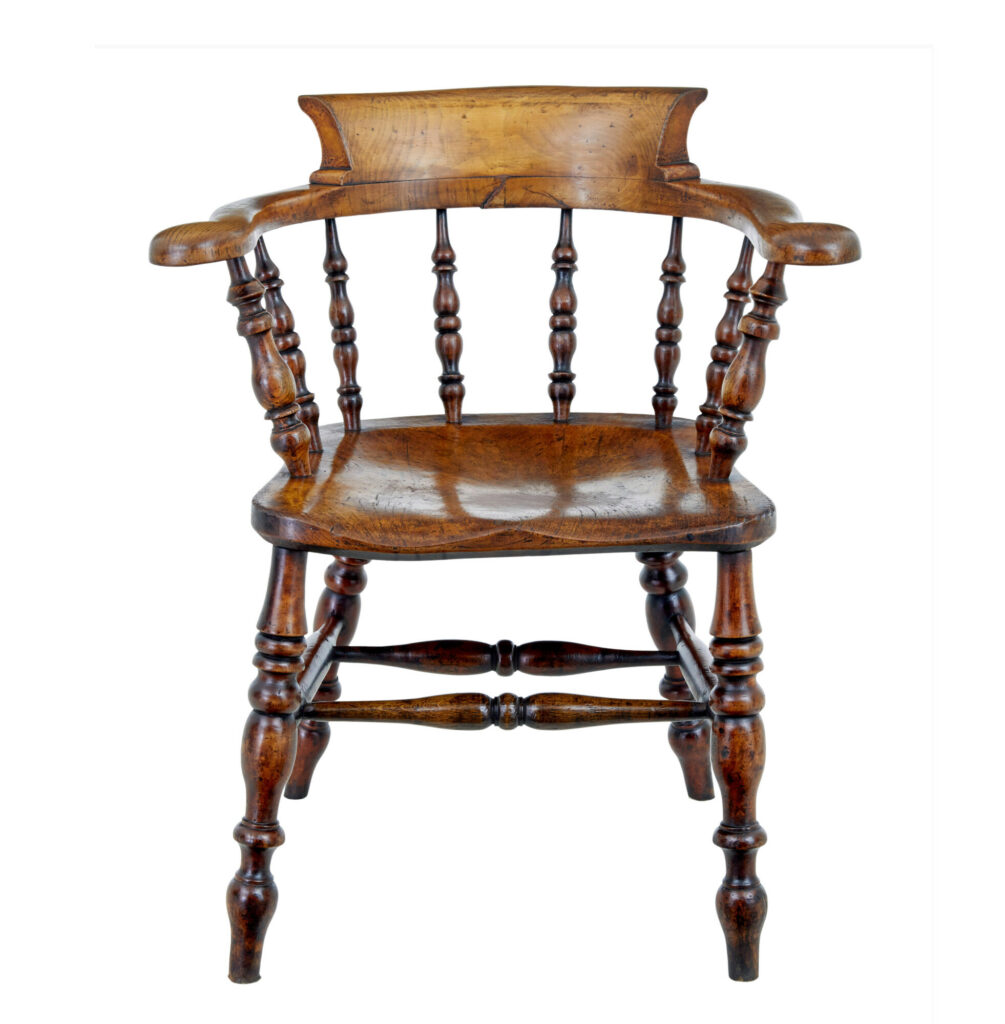 Mid 19th Century Elm Captains Armchair — image 5