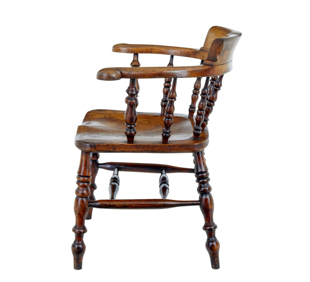 Mid 19th Century Elm Captains Armchair — image 4