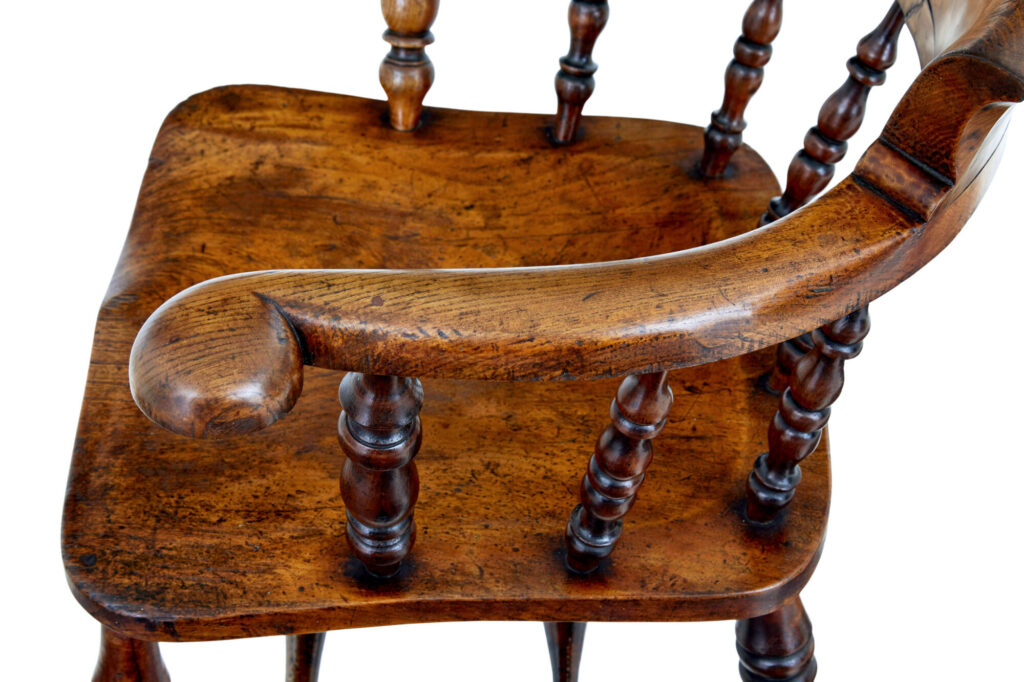 Mid 19th Century Elm Captains Armchair — image 8