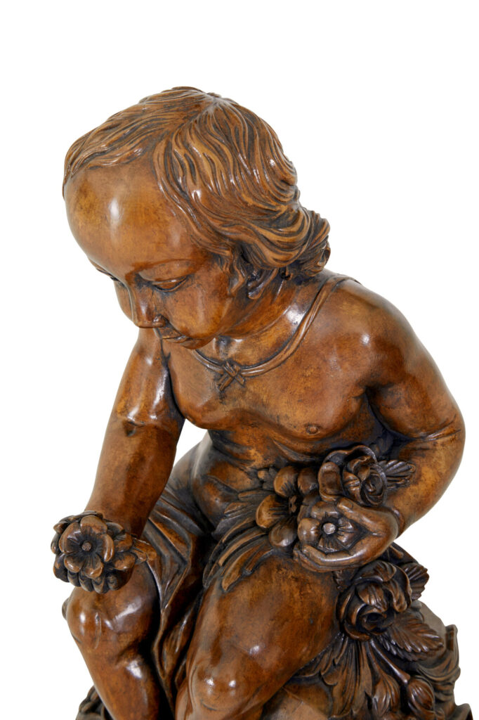 Pair of Fruitwood Gothic Revival Carved Cherubs — image 8