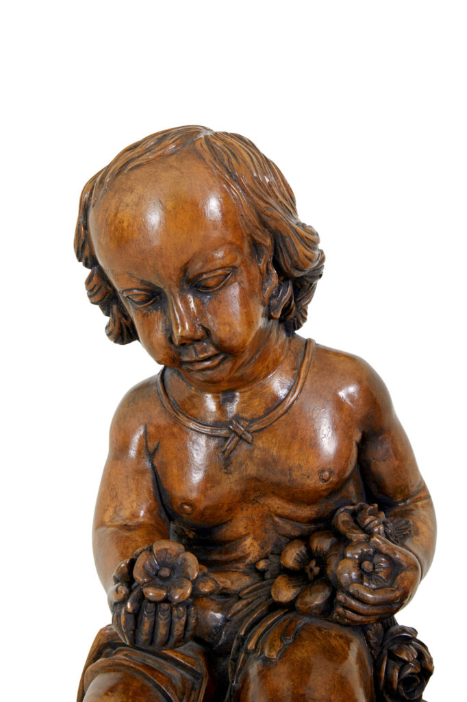 Pair of Fruitwood Gothic Revival Carved Cherubs — image 6