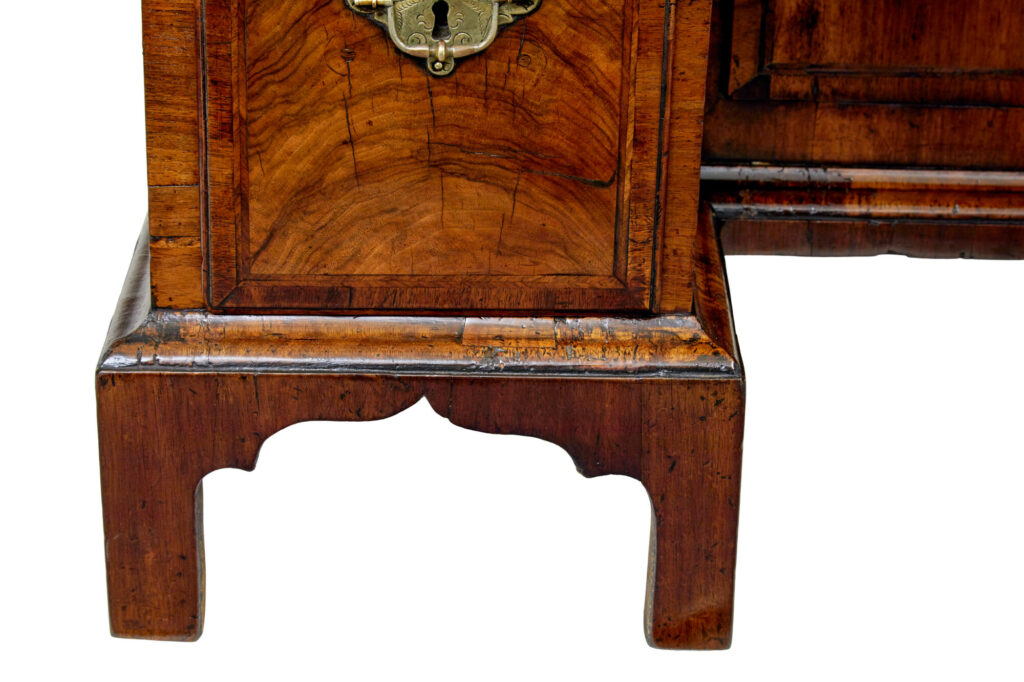 18th Century Queen Anne and Later Walnut Kneehole Desk — image 7
