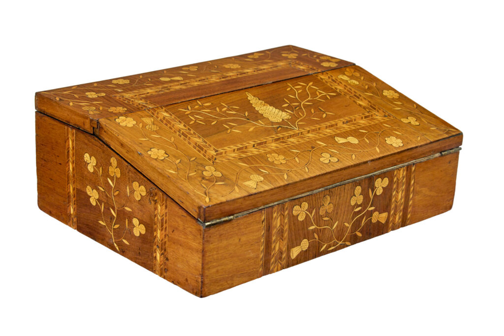 19th Century Inlaid Irish Killarney Writing Slope