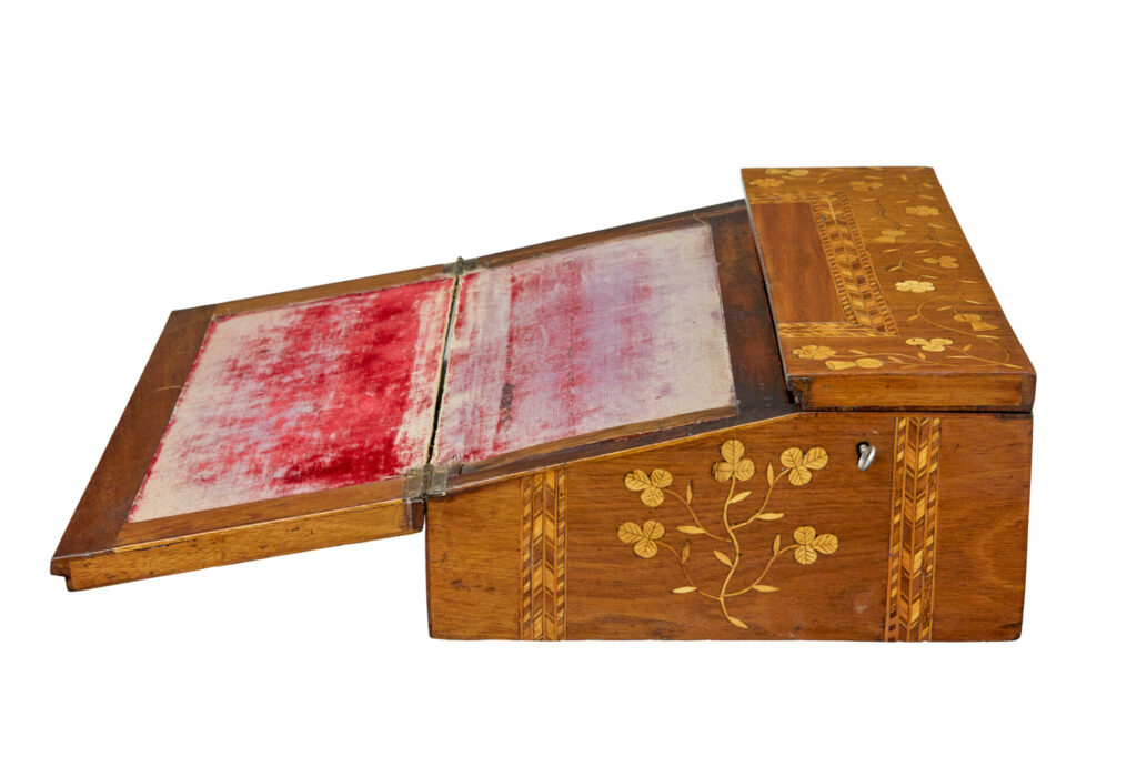 19th Century Inlaid Irish Killarney Writing Slope — image 6