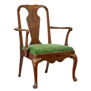 18TH CENTURY ENGLISH WALNUT STUDY ARMCHAIR