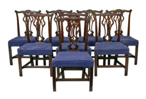 Early 19th Century Set of 10 Chippendale Design Dining Chairs — thumbnail 11