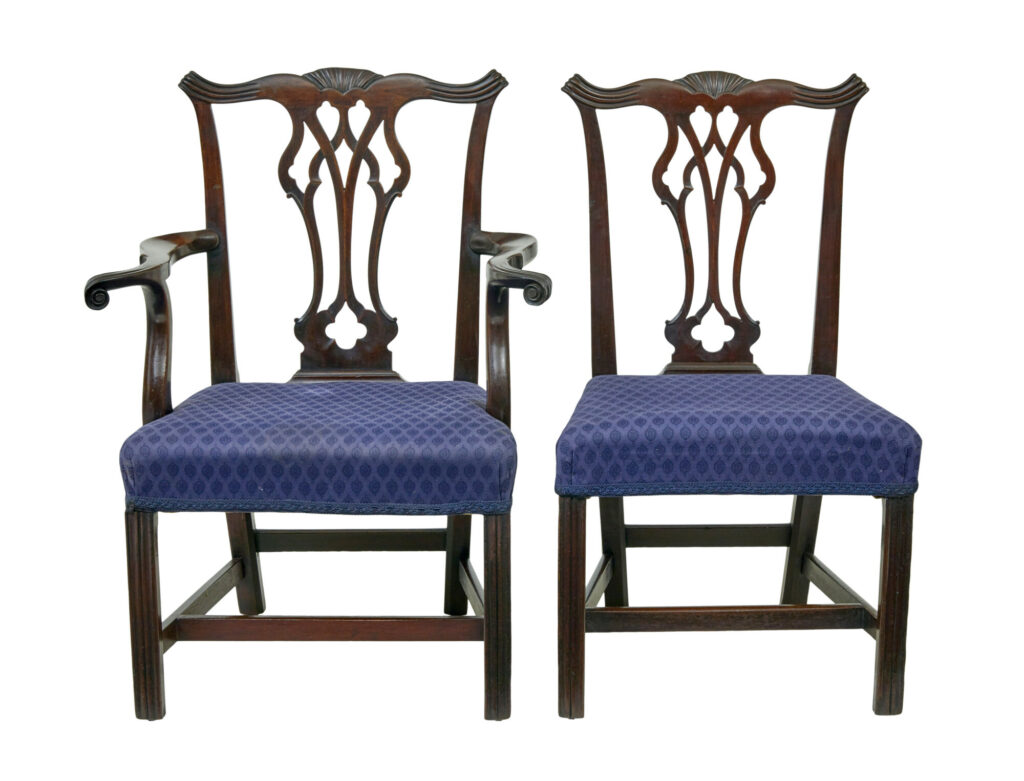 Early 19th Century Set of 10 Chippendale Design Dining Chairs — image 10