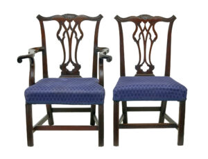 Early 19th Century Set of 10 Chippendale Design Dining Chairs — thumbnail 10