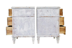 Swedish Pair of White 19th Century Painted Chest of Drawers — thumbnail 8