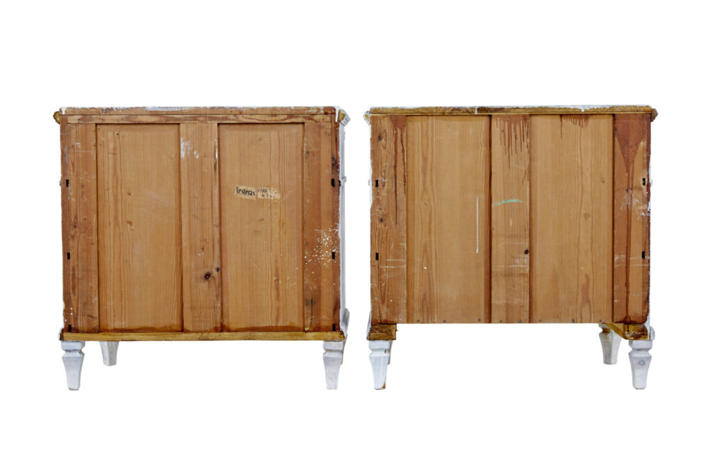 Swedish Pair of White 19th Century Painted Chest of Drawers — image 6