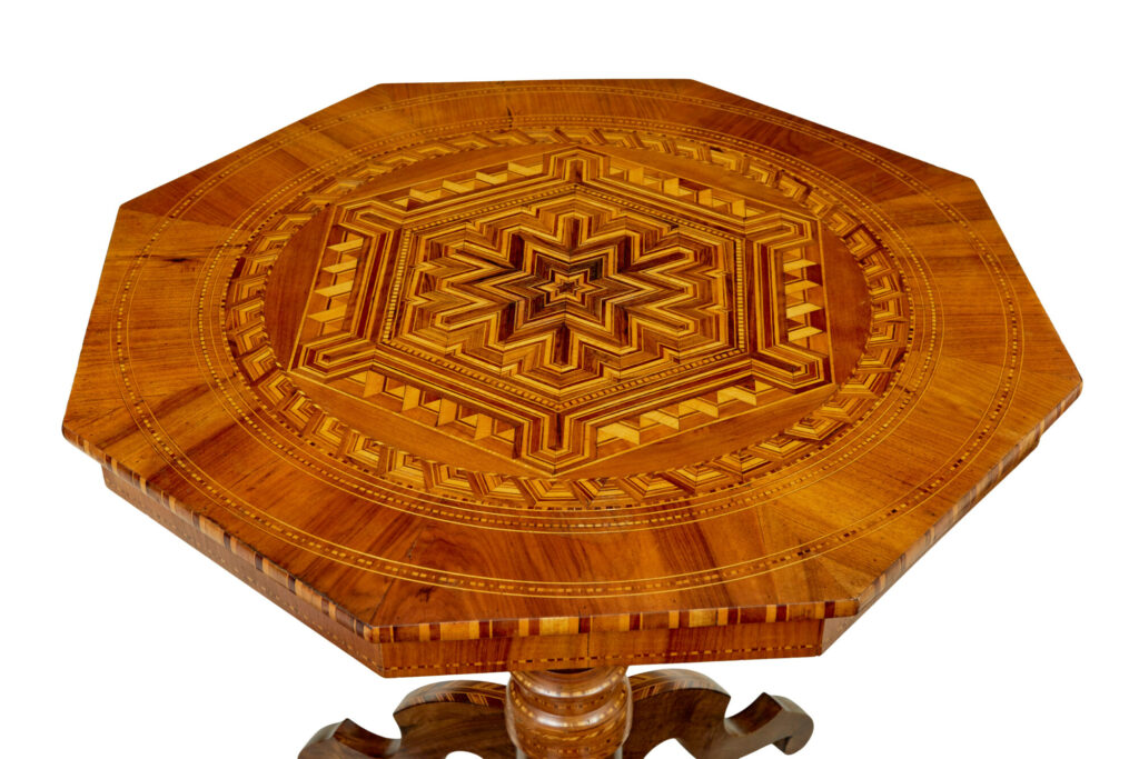 19th Century Italian Inlaid Walnut Sorrento Table — image 7