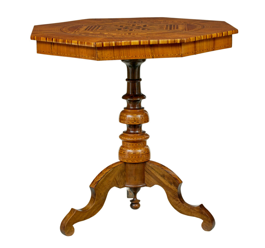 19th Century Italian Inlaid Walnut Sorrento Table — image 2