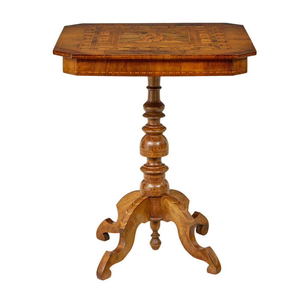 19th Century Italian Inlaid Walnut Sorrento Table — image 2