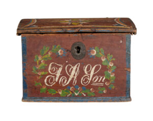 Scandinavian Hand Painted Folk Art Pine Box — thumbnail 8
