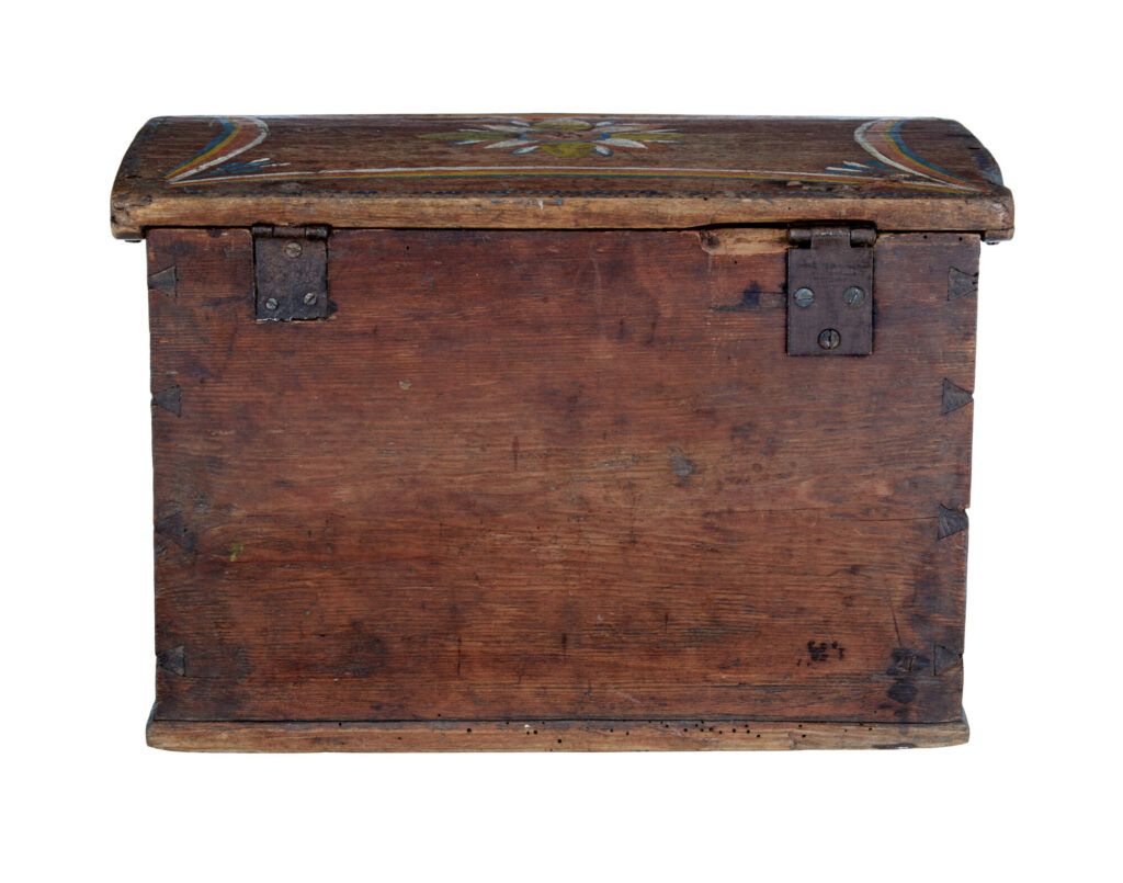 Scandinavian Hand Painted Folk Art Pine Box — image 5
