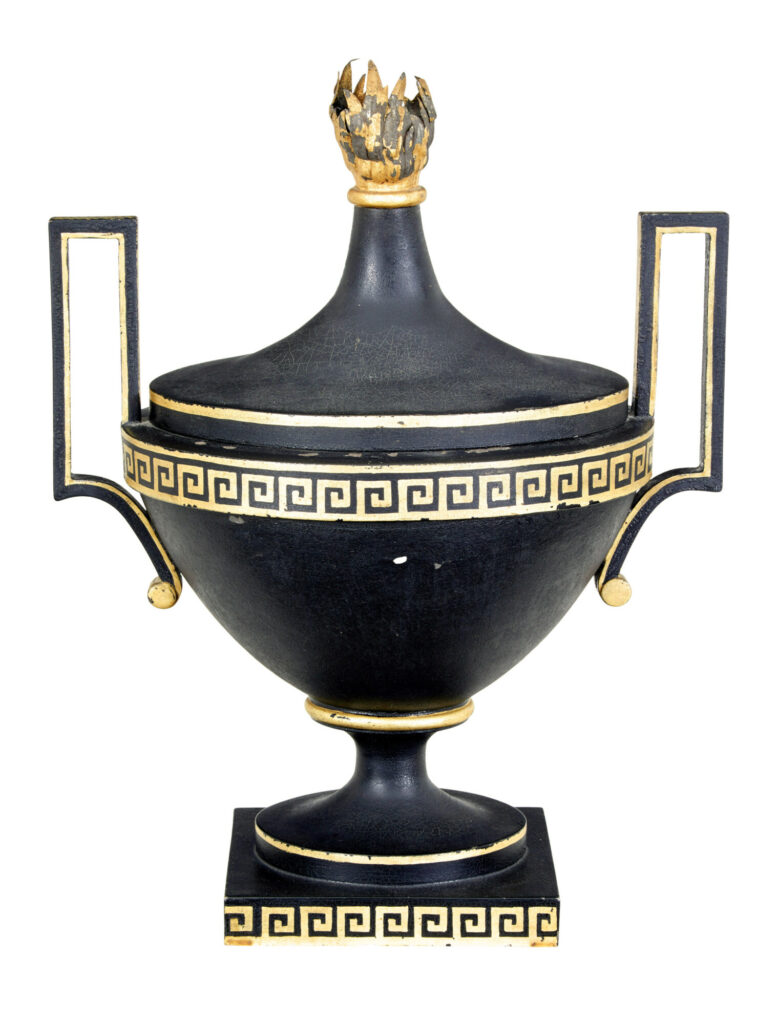 Early 19th Century Empire Toleware Decorative Urn — image 2