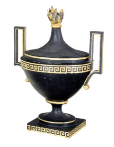 EARLY 19TH CENTURY EMPIRE TOLEWARE DECORATIVE URN