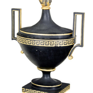 EARLY 19TH CENTURY EMPIRE TOLEWARE DECORATIVE URN