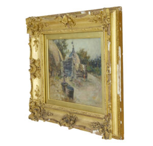 19th Century Oil Painting of A French Village by R. Mcgregor — thumbnail 3