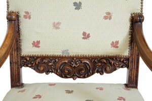 Pair of 19th Century French Carved Walnut Armchairs — thumbnail 4