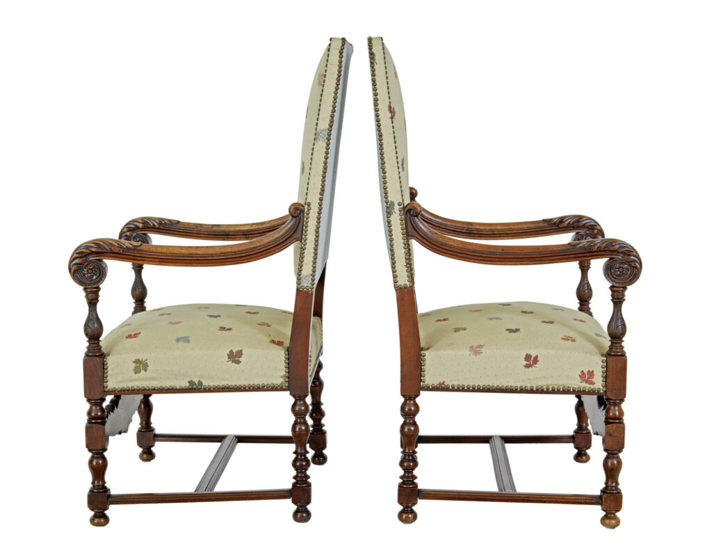 Pair of 19th Century French Carved Walnut Armchairs — image 8