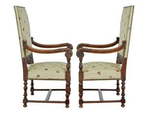 Pair of 19th Century French Carved Walnut Armchairs — thumbnail 7