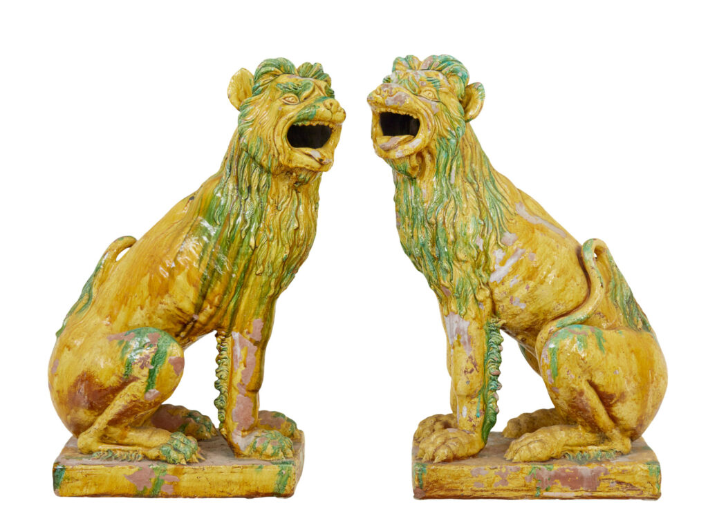 Pair of Mid 20th Century Salt Glazed Decorative Dogs of Fo — image 2