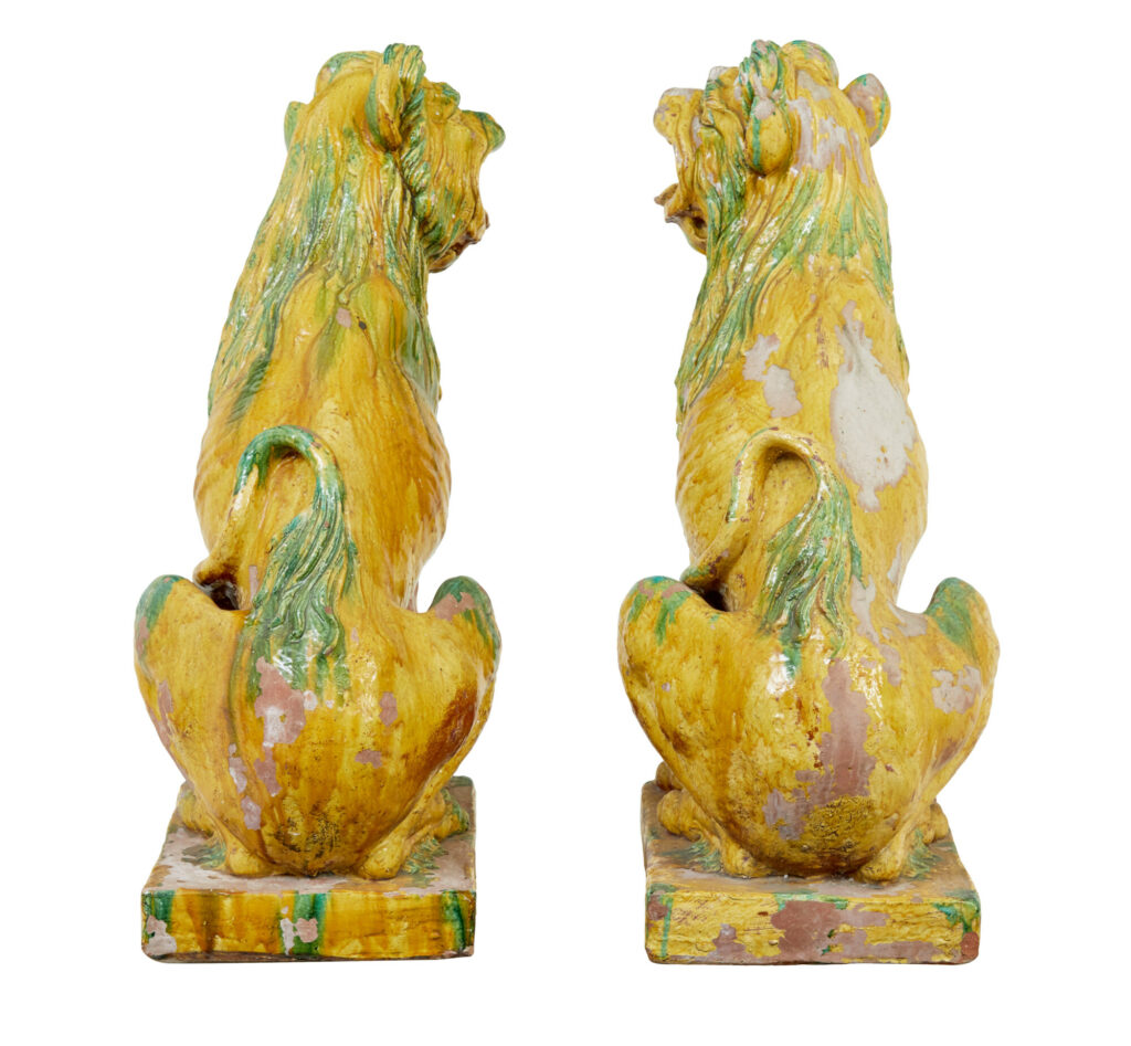 Pair of Mid 20th Century Salt Glazed Decorative Dogs of Fo — image 8
