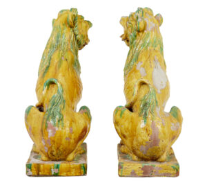 Pair of Mid 20th Century Salt Glazed Decorative Dogs of Fo — thumbnail 8