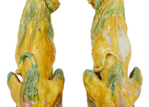 Pair of Mid 20th Century Salt Glazed Decorative Dogs of Fo — thumbnail 7