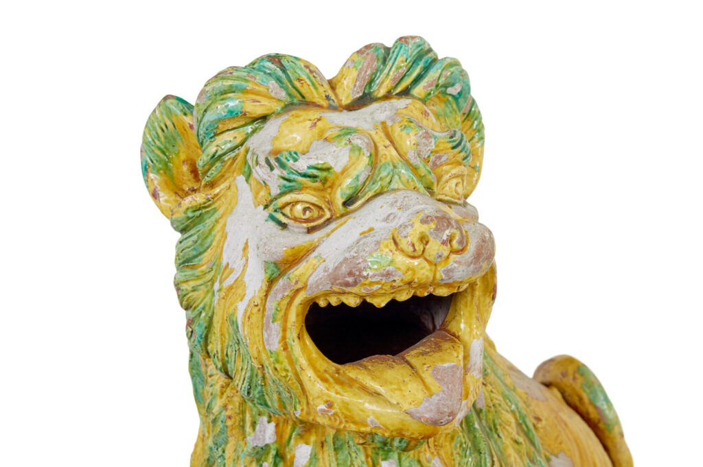 Pair of Mid 20th Century Salt Glazed Decorative Dogs of Fo — image 6