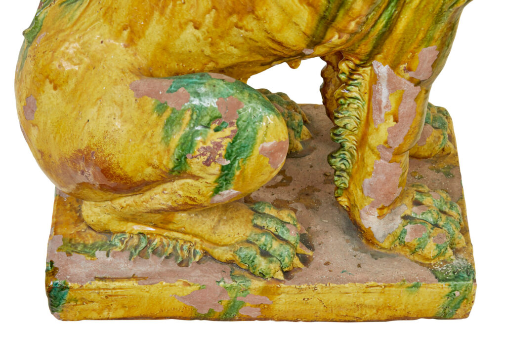 Pair of Mid 20th Century Salt Glazed Decorative Dogs of Fo — image 4