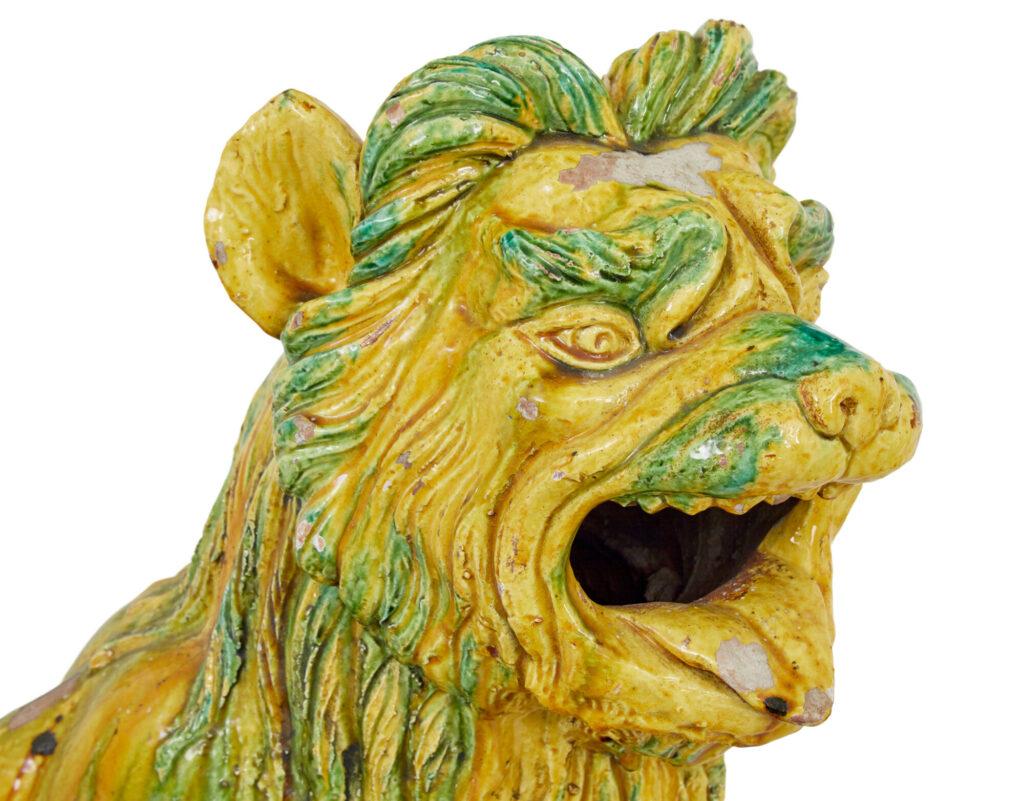 Pair of Mid 20th Century Salt Glazed Decorative Dogs of Fo — image 3
