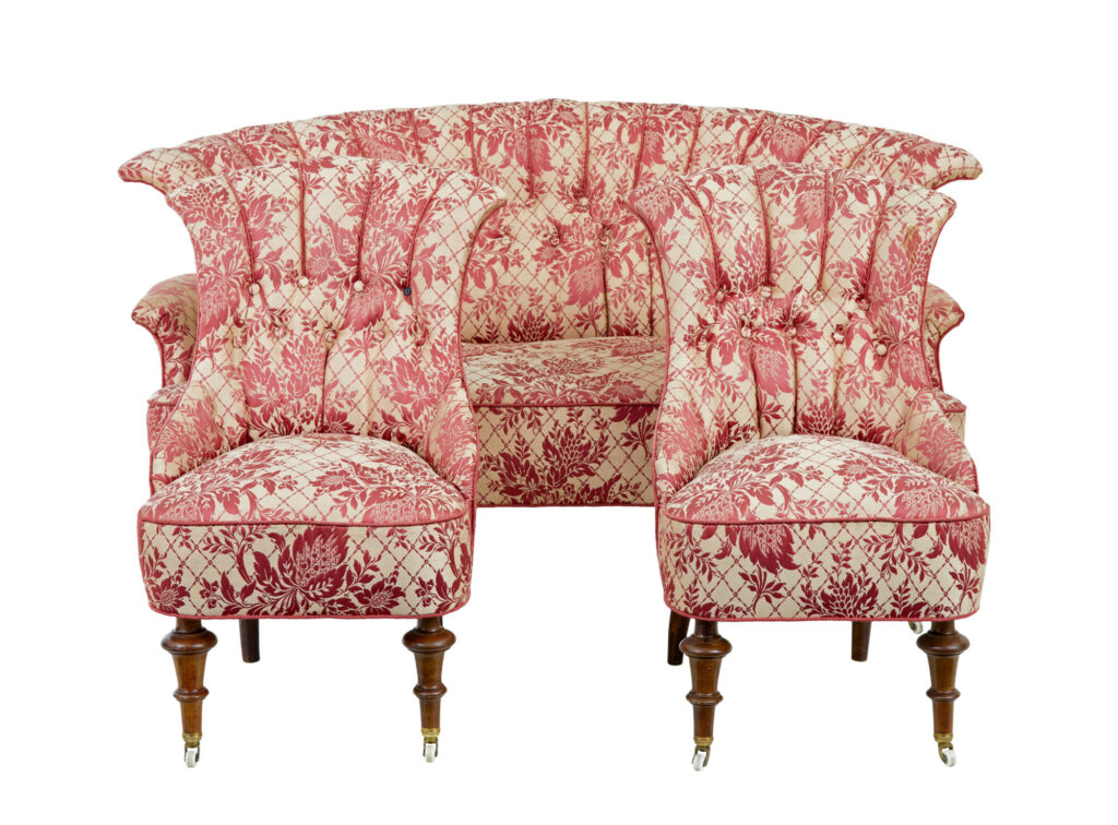 Early 20th Century 3 Piece Upholstered Salon Suite