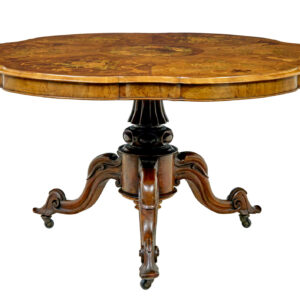 19TH CENTURY CARVED WALNUT MARQUETRY CENTER TABLE