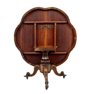 19th Century Carved Walnut Marquetry Center Table — thumbnail 11