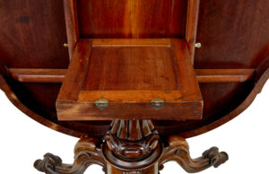 19th Century Carved Walnut Marquetry Center Table — thumbnail 10