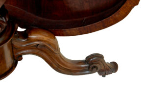 19th Century Carved Walnut Marquetry Center Table — thumbnail 9